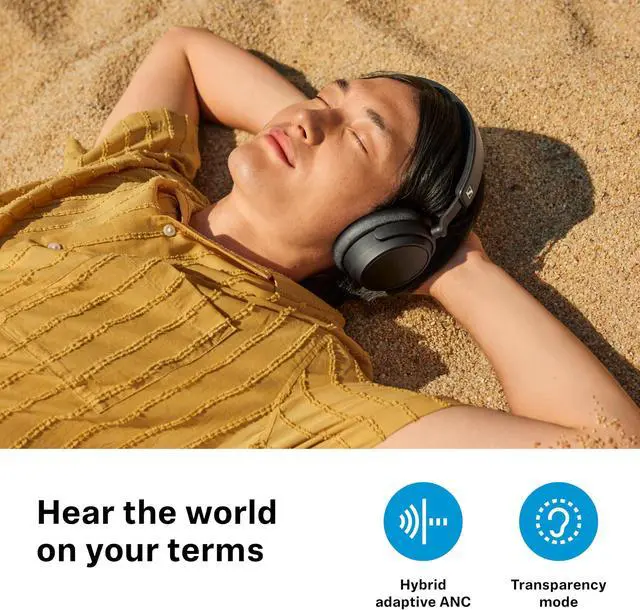 Alt view image 5 of 5 - Sennheiser ACCENTUM Plus Wireless Bluetooth Headphones - Quick-Charge Feature, 50-Hr Battery Playtime, Adaptive Hybrid ANC, Sound Personalization, Touch Controls, White