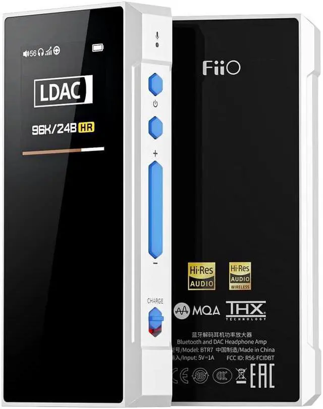 Alt view image 4 of 5 - FiiO BTR7 Headphone Amp Bluetooth Receiver High Resolution Portable DAC Supports MQA/LDAC/aptX HD 384K/32Bit DSD256 for Phone/PC/Car/Home Audio(White)
