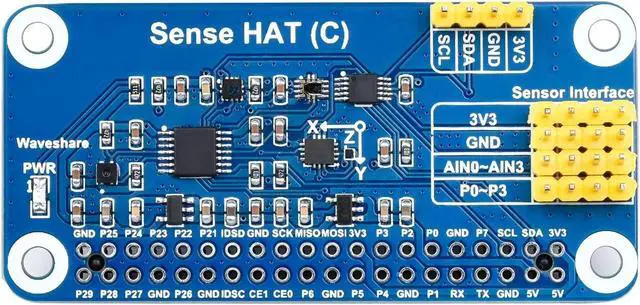 Main image of Waveshare Sense HAT C Type Compatible with Raspberry Pi, Onboard Multi Powerful Sensors, Supports External Sensors