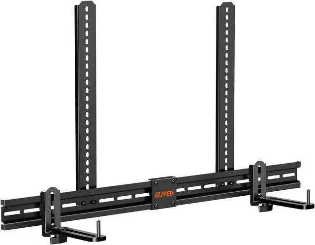 Main image of ELIVED Soundbar Mount Under TV, Sound Bar TV Mounting Bracket with 6.5" Holders Swivel to fit Various Soundbar with/Without Holes, 17.7" Vertical Bracket, 15 Lbs, YD5011