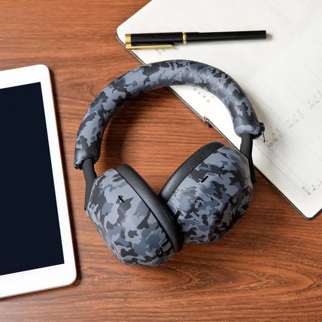 Alt view image 3 of 5 - WC SweatZ and ShellZ Protective Covers Bundle for Sony WH1000XM5 Headphones by Wicked Cushions | Black Camo