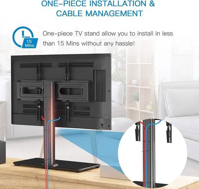Alt view image 3 of 5 - PERLESMITH Universal TV Stand&TV Anti-tip Straps PSTVS11&PSAS1