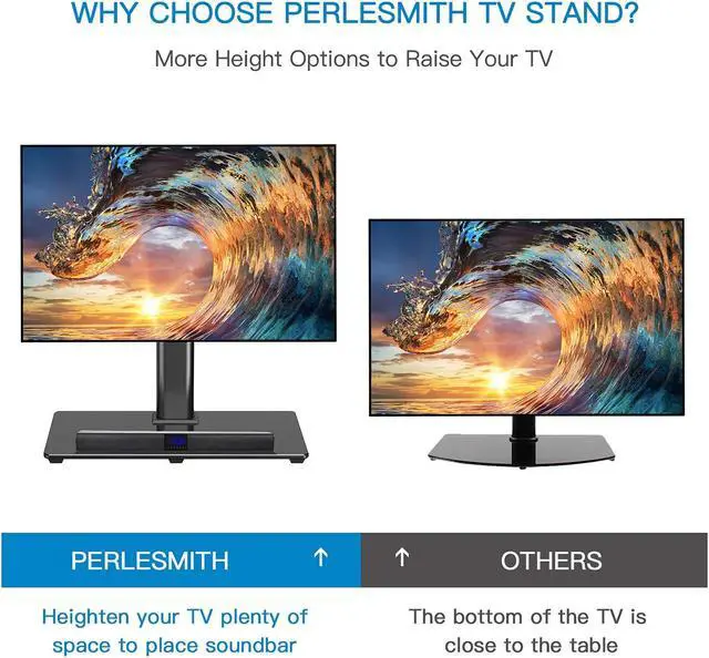 Alt view image 5 of 5 - PERLESMITH Universal TV Stand&TV Anti-tip Straps PSTVS11&PSAS1