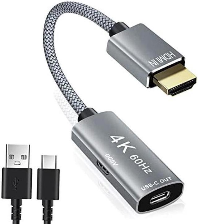 Basesailor HDMI Male to USB-C Female Cable Adapter with USB-C 