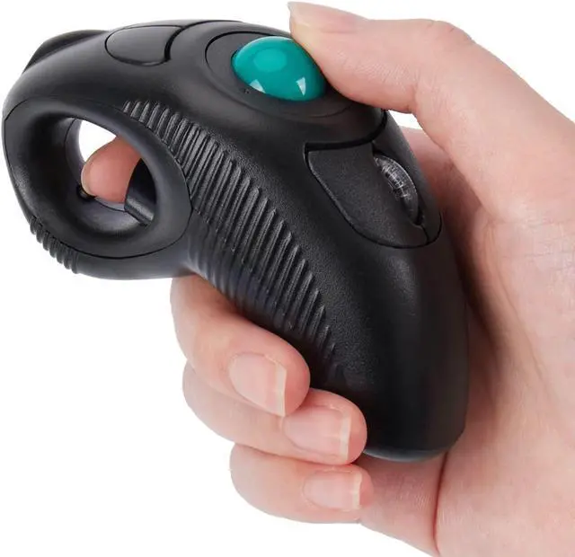Main image of welspo Wireless USB Handheld Finger Trackball Mouse with Laser Pointer