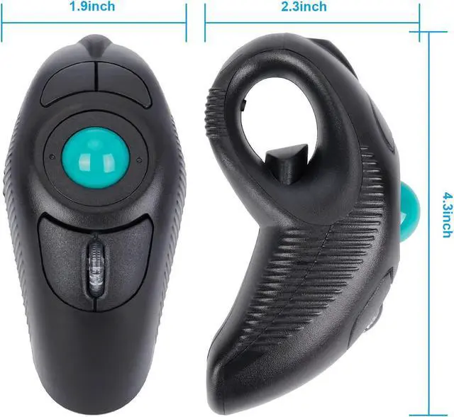 Alt view image 4 of 5 - welspo Wireless USB Handheld Finger Trackball Mouse with Laser Pointer
