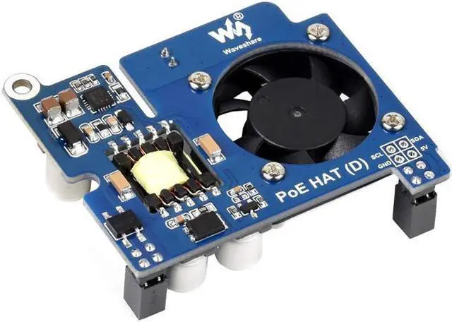 Alt view image 2 of 5 - Power Over Ethernet HAT POE Type D for Raspberry Pi 3B+/4B, 802.3af-Compliant, Fits Raspberry Pi Official Case