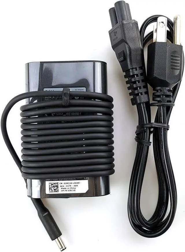 Alt view image 2 of 5 - Dell Laptop Charger Slim 45W watt Power AC Adapter(Power Supply) Include Power Cord for Dell XPS 13 9333 9343 9350 9360 9370,LA45NM131 DA45NM131