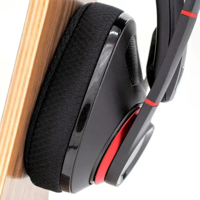 Alt view image 2 of 5 - Earpadz Replacement for Sennheiser GSP 500, 550, 600 Headphones Ear Pads, Soft Knit Headphone Cushions (Jerzee, Black, 1 Pair)