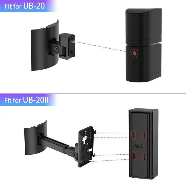 Alt view image 4 of 5 - Dinghosen Wall/Ceiling Mount Bracket for UB-20 Series II ST535 ST525 ST520 535III 525III CM520 Virtually Invisible 300 Lifestyle 600 SoundTouch JC-II AM6-V AM10-V AM10IV Black (Set of 5)