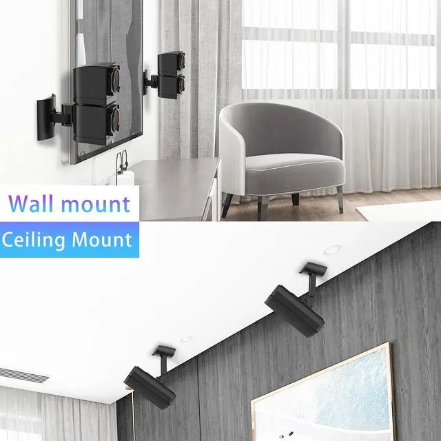 Alt view image 3 of 5 - Dinghosen Wall/Ceiling Mount Bracket for UB-20 Series II ST535 ST525 ST520 535III 525III CM520 Virtually Invisible 300 Lifestyle 600 SoundTouch JC-II AM6-V AM10-V AM10IV Black (Set of 5)