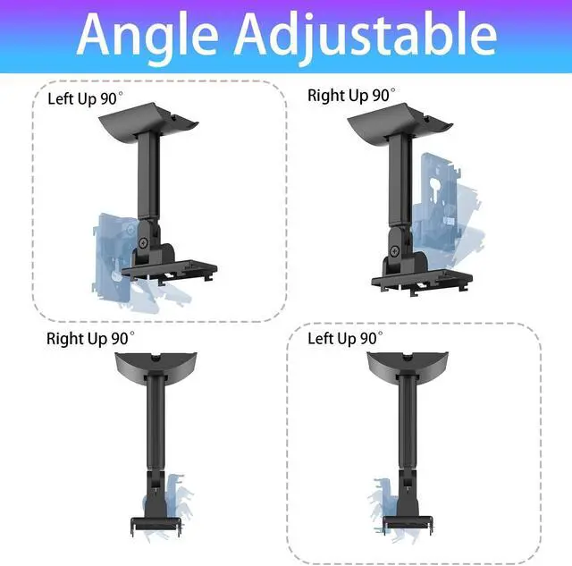 Alt view image 5 of 5 - Dinghosen Wall/Ceiling Mount Bracket for UB-20 Series II ST535 ST525 ST520 535III 525III CM520 Virtually Invisible 300 Lifestyle 600 SoundTouch JC-II AM6-V AM10-V AM10IV Black (Set of 5)