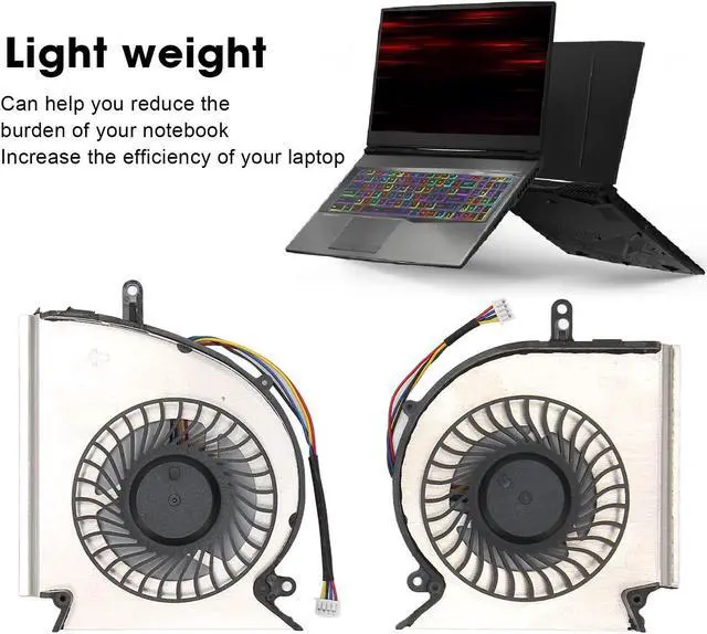 Alt view image 2 of 5 - CPU & GPU Cooling Fan for GE75 GP75 GL75, CPU GPU Cooling Fan Pair Fans Replacement for PAAD06015SL N417 PAAD06015SL N414