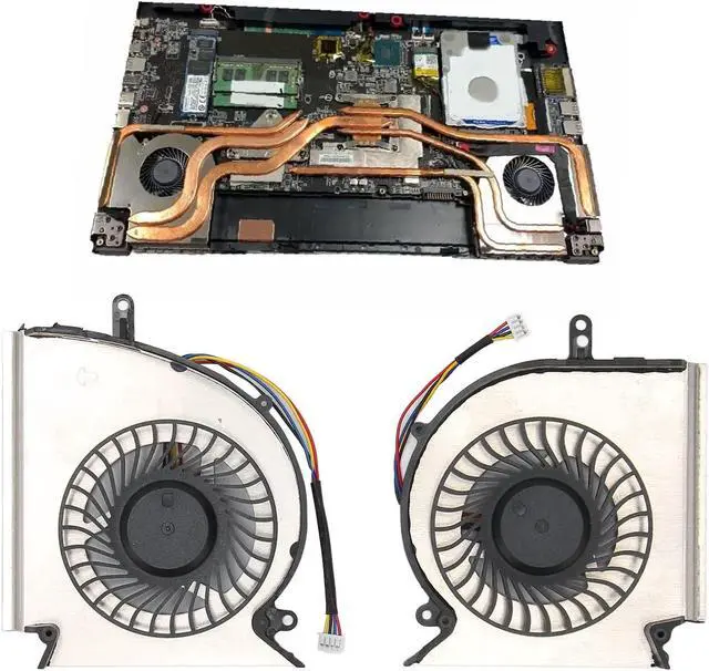 Alt view image 4 of 5 - CPU & GPU Cooling Fan for GE75 GP75 GL75, CPU GPU Cooling Fan Pair Fans Replacement for PAAD06015SL N417 PAAD06015SL N414