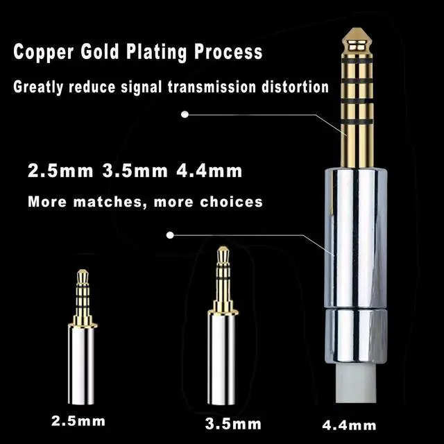 Alt view image 5 of 5 - FEDAI TFZ Cable, 24 Cores Silver Plated Copper IEM Cable Earphones Replacement Cable with 3.5mm Plug for HD414 HD650 HD600 HD580 HD25 (TFZ 3.5mm)