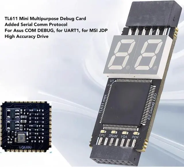 Alt view image 2 of 5 - Motherboard Diagnostic Card with LED Indicator, Motherboard Diagnostic Tester Kit, PCIe, LPC, Serial Comm Protocol DEBUG, UART1, JDP