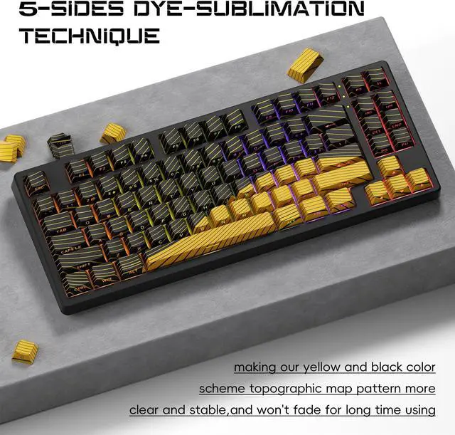 Alt view image 2 of 5 - GMKWTL XVX Topograph Shine Through Keycaps Side Printed, Double Shot PBT Keycap Set, Cherry Profile Dye Sublimation Keycaps Suitable for Cherry Gateron MX Switches Mechanical Keyboard-Only Keycaps