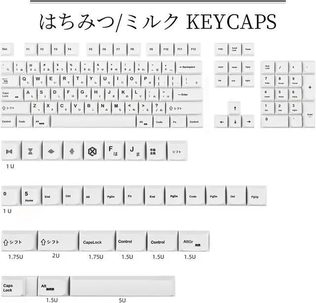 Alt view image 2 of 5 - GTSP 135-Key Japanese White keycaps 65 Percent XDA keycap Set for 60 Percent tkl Keyboard for Cherry Mx Gateron Kailh Switch 87/68/64/104 Mechanical Keyboard (Minimalist (XDA))