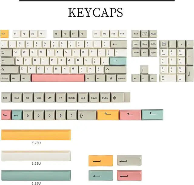 Alt view image 2 of 5 - GTSP 9009 XDA Retro PBT Keycaps Set for Gaming Keyboard Dye-Sub for Cherry Mx Gateron Kailh Switch GK61/GK68 60% Mechanical Keyboard (9009-XDA)