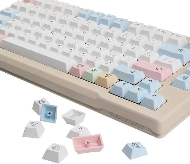 Alt view image 5 of 5 - kakiwutj Japanese Keycaps 139keys PBT Chalk Keyboard Keycaps Cherry Profile Dye Sub Keycaps for MX Switches Keyboard 60 65 75 87 Percent