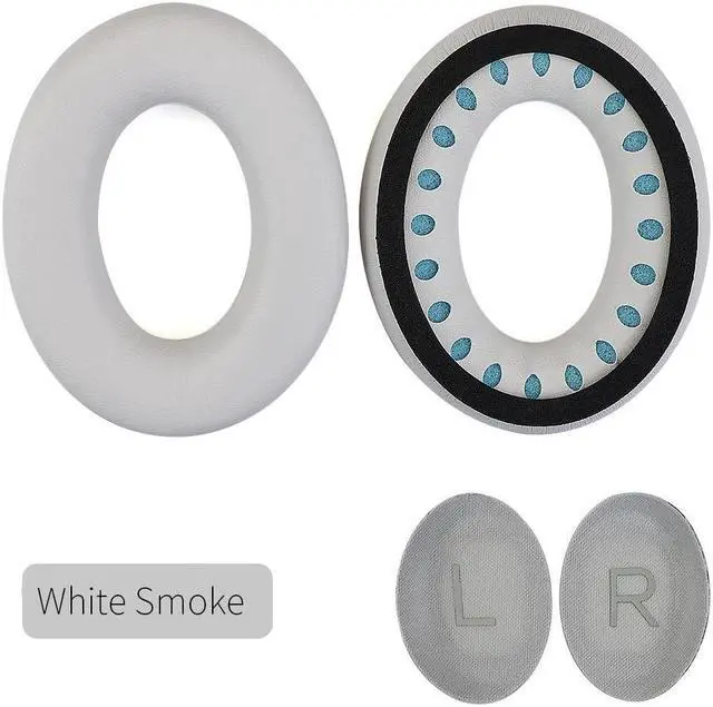 Alt view image 2 of 2 - MOLGRIA QC45 Ear Pads Cushion, Replacement Protein Leather Earpads for Bose QuietComfort 45 QC45 Quiet Comfort SE Over-Ear Headphones(White Smoke)