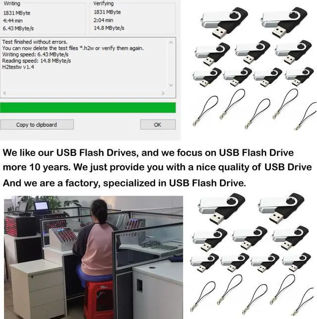 Alt view image 3 of 3 - Mokaabb 2GB Thumb Drive 15 Pack USB Flash Drive Pack USB2.0 Flash Drive 2GB Bulk 15 Pack USB Flash Drives USB Drive (Black,No Logo)