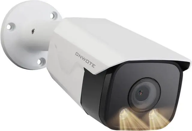 Main image of ONWOTE 4K 8MP PoE IP Camera, Smart AI Human Vehicle Detection Activate Bright Spotlights, 128° Wide Viewing Angle, Indoor/Outdoor, Commercial Wired Camera for Business, Add-on to PoE NVR System