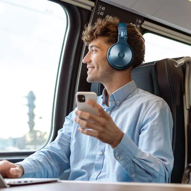 Alt view image 4 of 5 - OneOdio Bluetooth Over Ear Headphones, 110 Hrs Wireless/Wired Stereo Sound Foldable Headsets with Deep Bass 50mm Neodymium Drivers for PC/Phone/Tablet - Studio Wireless Pro C, Sky Blue