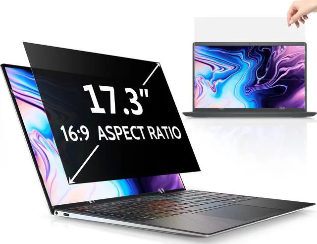 Main image of Peslv 17.3 Inch Laptop Privacy Screen Compatible With Lenovo Hp Dell Acer Asus Thinkpad Envy, 16:9 Aspect Removable Anti Glare Blue Light Filter Protector, 17.3inch Computer Monitor Security Shield