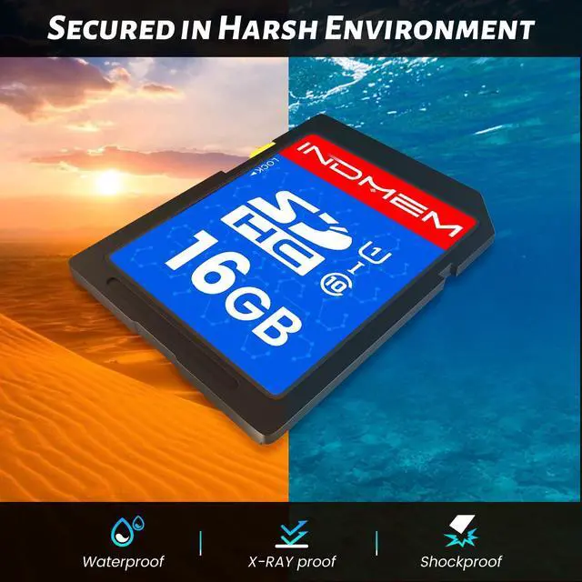 Alt view image 4 of 5 - INDMEM SD Card 16GB, 8 Packs Class 10 16GB Flash Memory Card MLC Standard Secure Digital Cards Camera Card