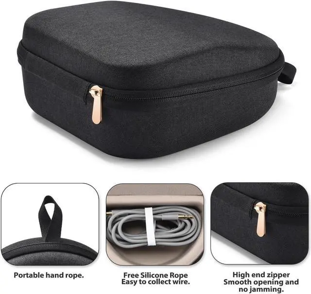 Alt view image 3 of 5 - Carrying Bag Hard Travelling Case Compatible with Beats Studio Pro/Beats Studio3 / Beats Solo 4 / Beats Solo3 / Beats Solo2 / Beats Solo Pro Bluetooth On-Ear Headphones (Charcoal Black)