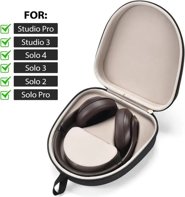 Alt view image 4 of 5 - Carrying Bag Hard Travelling Case Compatible with Beats Studio Pro/Beats Studio3 / Beats Solo 4 / Beats Solo3 / Beats Solo2 / Beats Solo Pro Bluetooth On-Ear Headphones (Charcoal Black)