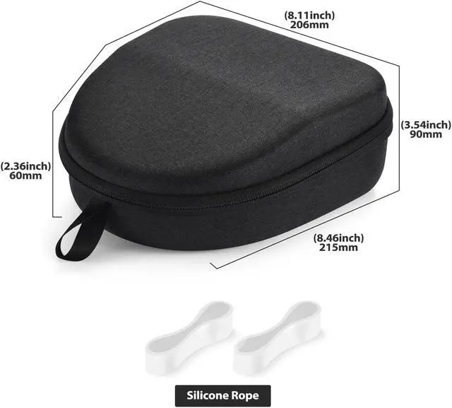 Alt view image 5 of 5 - Carrying Bag Hard Travelling Case Compatible with Beats Studio Pro/Beats Studio3 / Beats Solo 4 / Beats Solo3 / Beats Solo2 / Beats Solo Pro Bluetooth On-Ear Headphones (Charcoal Black)