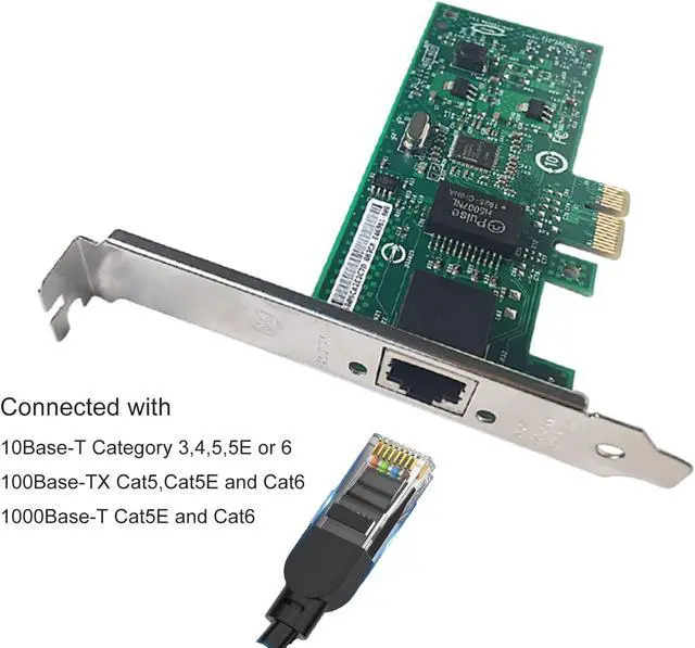 Alt view image 3 of 5 - 10/100/1000Mbps PCIe x 1 Network Adapter Single RJ45 Port Compatible Intel EXPI9301CTBLK 82574L Gigabit Ethernet Desktop LAN Card