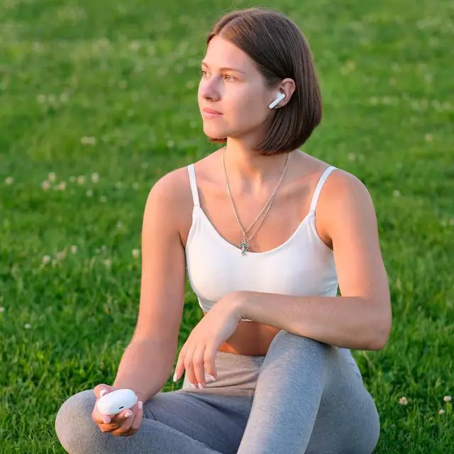 Alt view image 5 of 5 - Spade & Co Android and iPhone Wireless Earbuds Bluetooth Headphones Touch Control USB-C Charging Case Waterproof Stereo Ear Buds, Built-in Mic Headset Premium Deep Bass- Call Noise Cancelling