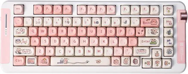 Main image of Pink Keycaps PBT MOA Profile Cute Pig Custom Keyboard Keycaps DYE-SUB 131 Keys Set for Cherry MX Switches Alice Mechanical Keyboard