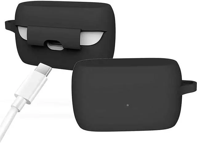Alt view image 2 of 5 - SaharaCase Silicone Case for Jabra Elite 3 Headphones (2021) [Rugged] Full Body Protection Antislip Grip Slim with Keychain - Black