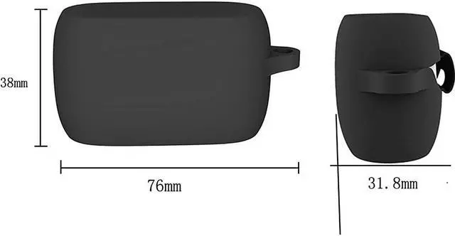 Alt view image 3 of 5 - SaharaCase Silicone Case for Jabra Elite 3 Headphones (2021) [Rugged] Full Body Protection Antislip Grip Slim with Keychain - Black