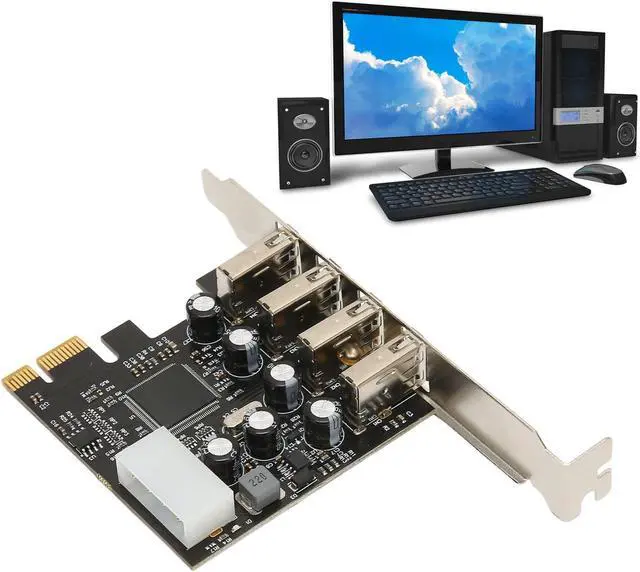 Alt view image 5 of 5 - Zopsc 4 X USB2.0 PCI E to USB Expansion Card Hub Adapter, High Performance OHCI Protocol ASIX MCS9990 USB Slot Expansion Card Compatible with for 7/8/10/, for Linux