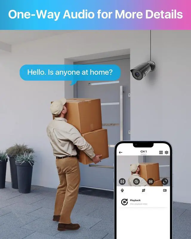 Alt view image 3 of 5 - ZOSI 1080p HD-TVI Home Security Camera with Audio,Built-in Mic,Night Vision,1920TVL 2MP Outdoor CCTV Cam Only Compatible with ZOSI 3K Lite Analog DVR