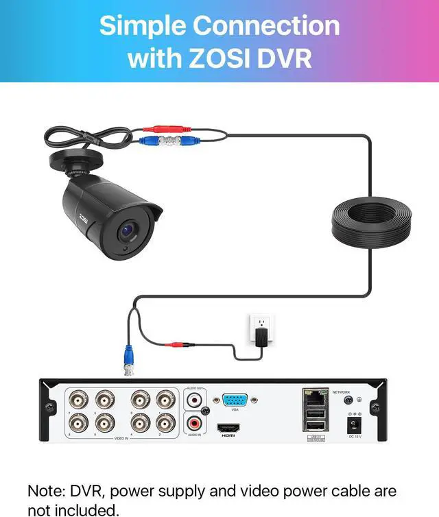 Alt view image 5 of 5 - ZOSI 1080p HD-TVI Home Security Camera with Audio,Built-in Mic,Night Vision,1920TVL 2MP Outdoor CCTV Cam Only Compatible with ZOSI 3K Lite Analog DVR