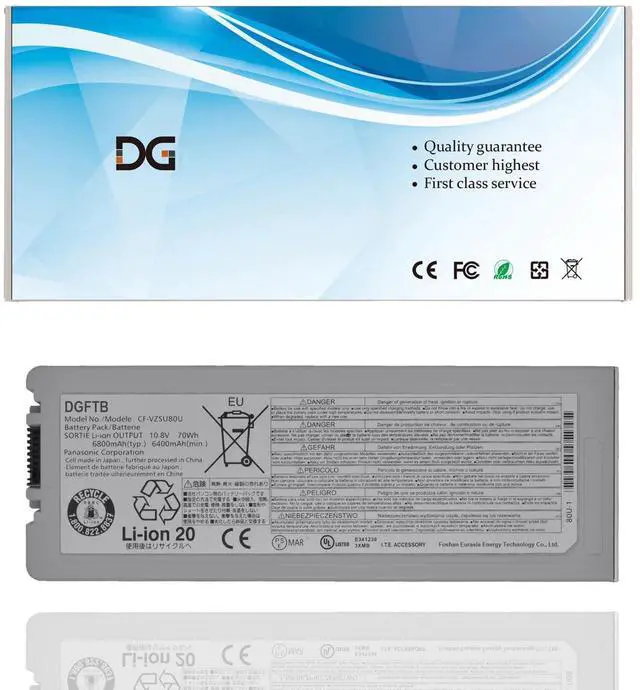 Main image of DGFTB CF-VZSU80U Laptop Battery Replacement for Panasonic CF-C2 Toughbook Tablet PC CF-C2AECCHCE Series CF-VZSU82U CF-VZSU83U(10.8V 70Wh/6800mAh)