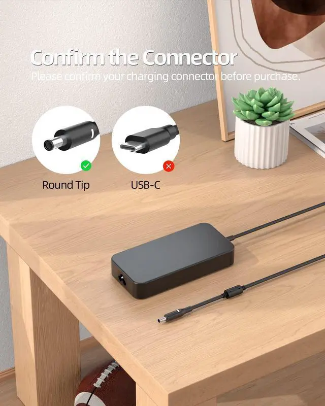 Alt view image 2 of 5 - 130W Charger Compatible with Dell Inspiron 16 Plus 7630 P125F, Inspiron 24 5420 5421, 27 7720 All-in-One W28C W29C Laptop Power Supply Adapter Cord