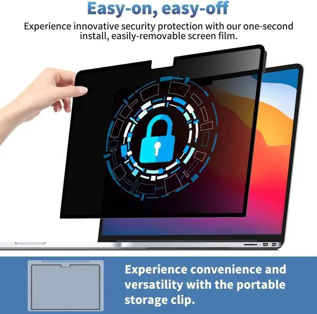 Alt view image 2 of 5 - F FORITO Laptop Privacy Removable Screen Protector Compatible with MacBook Pro 14 Inch (2021-2023, M3/M1/M2/Pro/Max), Eye Protection Anti Blue Light Crystal Clear Privacy Screen Filter