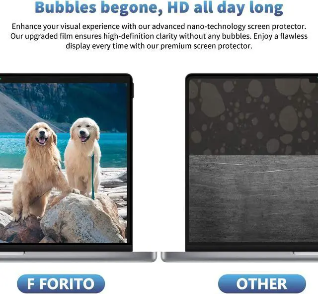 Alt view image 5 of 5 - F FORITO Laptop Privacy Removable Screen Protector Compatible with MacBook Pro 14 Inch (2021-2023, M3/M1/M2/Pro/Max), Eye Protection Anti Blue Light Crystal Clear Privacy Screen Filter