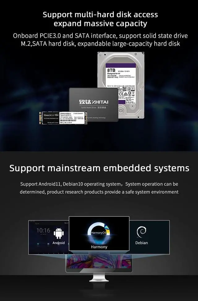 Alt view image 3 of 5 - YY3568 Open-Source Developer Kit Rockchip RK3568 Soc Support Android11.0, Debian10.0 and OpenHarmony OS, 64-bit AI Mainboard for Face Recognition Prototyping (Advanced Kit with WiFi 4GB RAM)