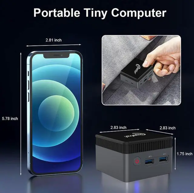 Alt view image 4 of 5 - youyeetoo Mini PC,11th Gen 10nm N5105 Portable Tiny Computer Intel, 8GB RAM 128GB mSATA SSD Mini Desktop Computer, Micro Computer with Dual HDMI 4K, WiFi 5, BT4.2, Slient Cooling Fans