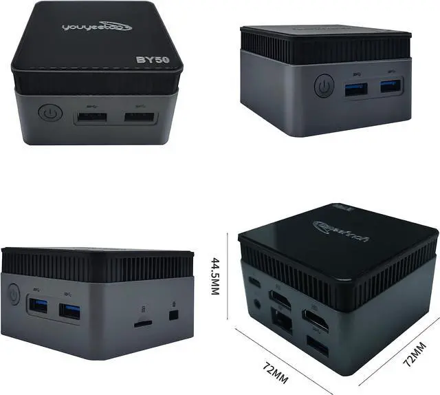 Alt view image 3 of 5 - youyeetoo Mini PC,11th Gen 10nm N5105 Portable Tiny Computer Intel, 8GB RAM 128GB mSATA SSD Mini Desktop Computer, Micro Computer with Dual HDMI 4K, WiFi 5, BT4.2, Slient Cooling Fans
