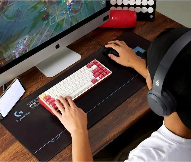 Alt view image 2 of 5 - DRAOZA Gasket Aluminum Alloy Custom Keyboard Compact 65% Keyboard with Knob, DIY Mechanical Keyboard Kit, Hotswap,Aluminum Alloy Shell,Metal Positioning Plate,Sound Insulation Mat,Silicone PadRed