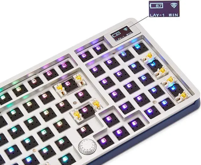 Alt view image 3 of 5 - DRAOZA Gasket Structure,RGB Modular DIY Mechanical Keyboard, Hot Swappable 3pin/5pin Switch Keyboard Kit(Blue)